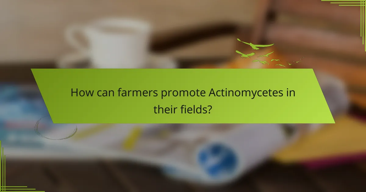 How can farmers promote Actinomycetes in their fields?