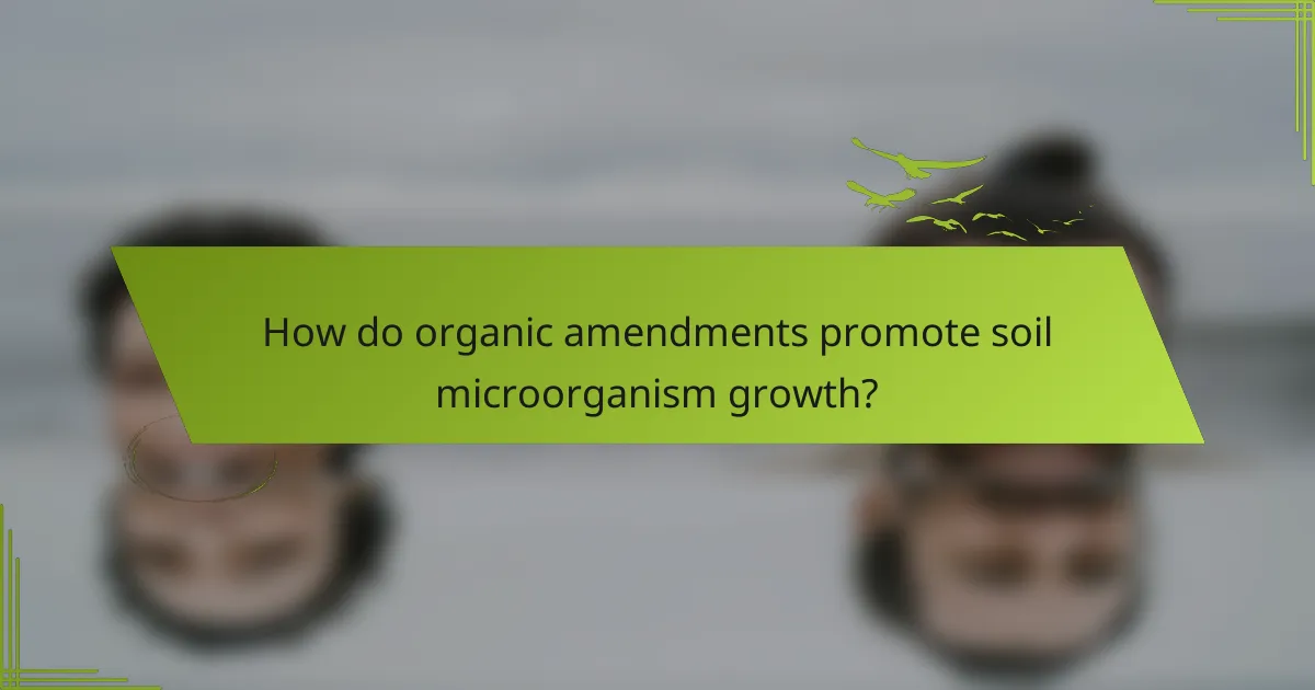 How do organic amendments promote soil microorganism growth?
