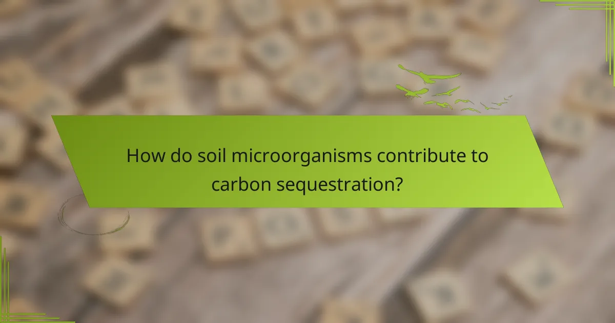 How do soil microorganisms contribute to carbon sequestration?