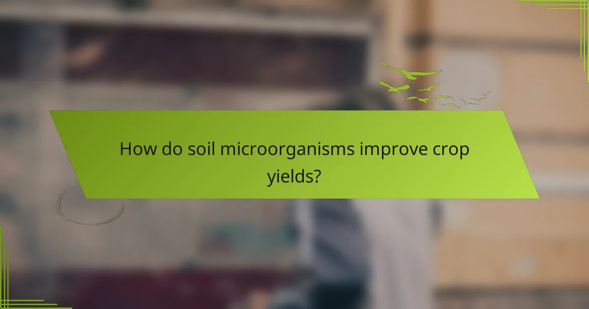 How do soil microorganisms improve crop yields?