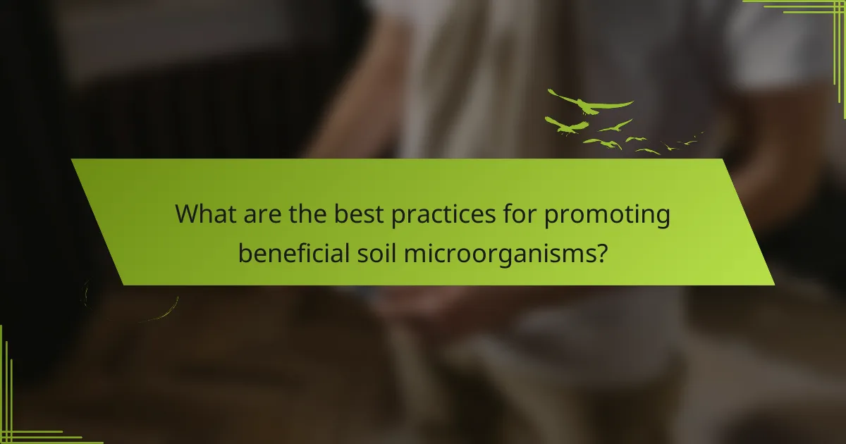 What are the best practices for promoting beneficial soil microorganisms?