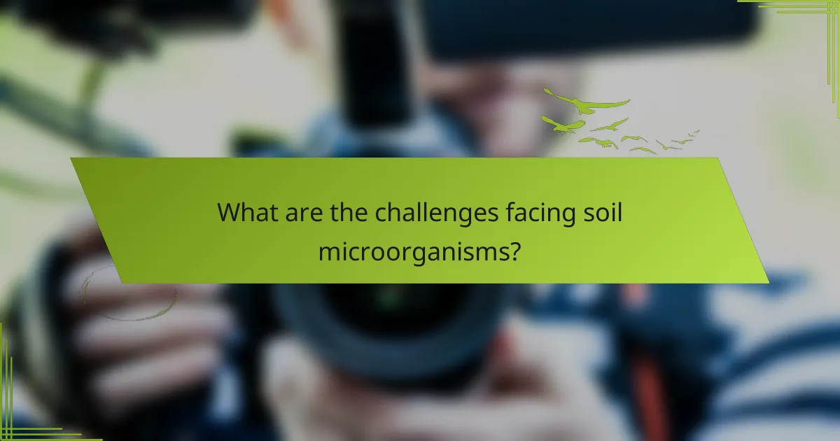 What are the challenges facing soil microorganisms?