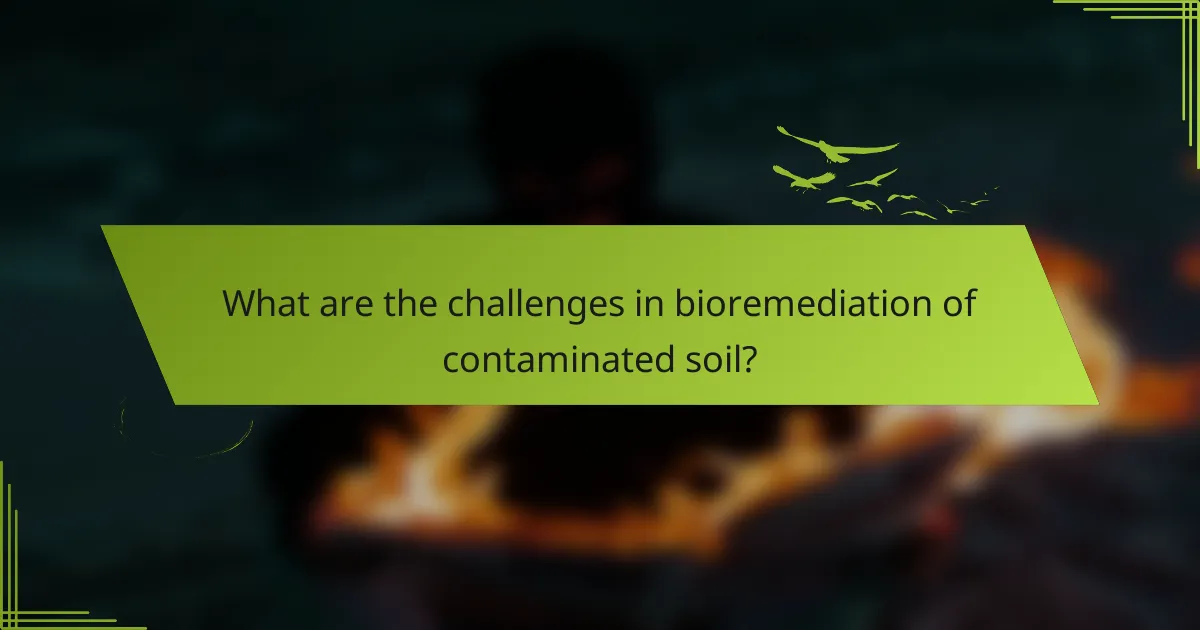 What are the challenges in bioremediation of contaminated soil?