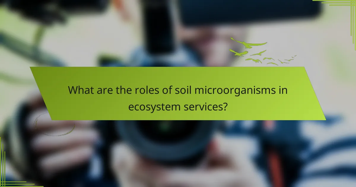 What are the roles of soil microorganisms in ecosystem services?