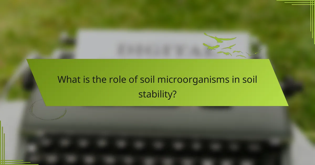 What is the role of soil microorganisms in soil stability?